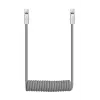 Newell USB-C naar USB-C kabel 100W, 1,5m, siliconen, gewikkeld, grijs