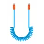 Newell USB-C naar USB-C kabel 100W 1,5m siliconen gewikkeld blauw-oranje