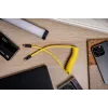 Newell USB-C naar USB-C kabel 100W, 1,5m, siliconen, gewikkeld, geel-zwart