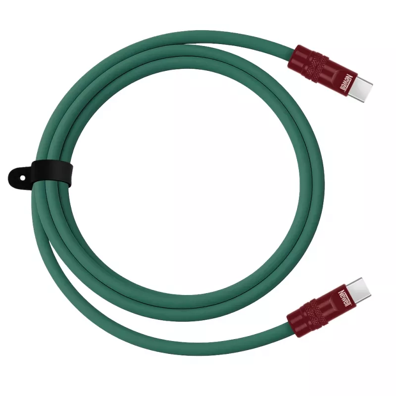 Newell USB-C naar USB-C kabel 100W 2m siliconen groen-bourgognerood