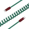 Newell USB-C naar USB-C kabel 100W, 1,5m, siliconen, gewikkeld, groen-bourgogne