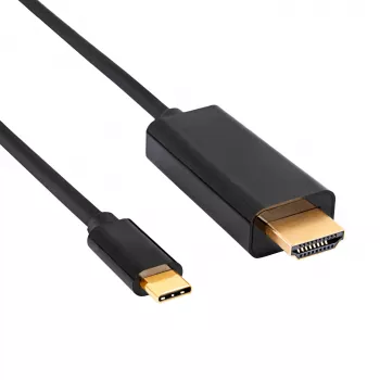 Akyga AK-AV-18 USB-C naar HDMI kabel, 4K, 1,8 m, zwart
