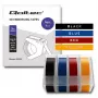Qoltec set van 4 reliëftapes voor DYMO Omega | 9mm x 3m | 4 kleuren | zelfklevend