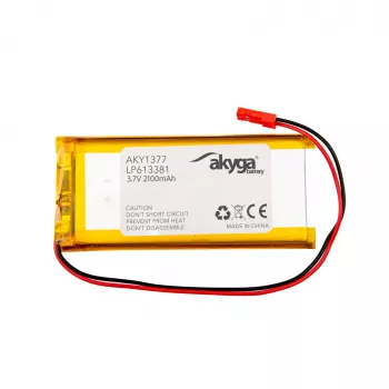 Akyga AKY1377 LP613381 Li-Po-accu 3,7 V 2100 mAh, PCM, JST 2,54 2-polig, 150 mm
