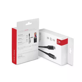 Crong Armor Link USB-C naar USB-C-kabel 100W PD 5A 200cm zwart