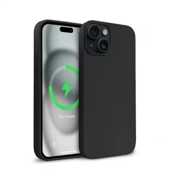 Crong Color Cover Magnetic Case voor Apple iPhone 15 Plus met MagSafe (zwart)