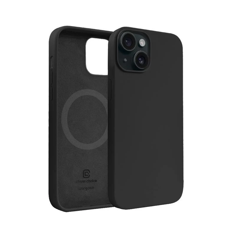Crong Color Cover Magnetic Case voor Apple iPhone 15 Plus met MagSafe (zwart)