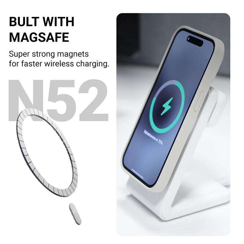 Crong Color Cover Magnetic Case voor Apple iPhone 15 Plus met MagSafe (zwart)