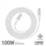 Crong Armor Link USB-C naar USB-C-kabel 100W PD 5A 200cm wit
