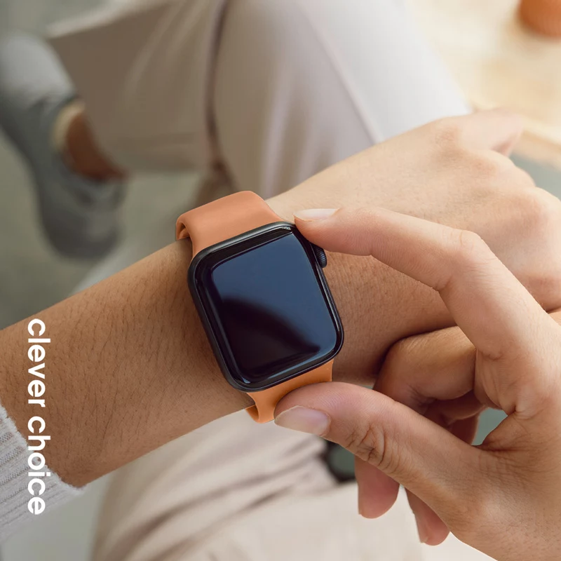 Crong Liquid Strap voor Apple Watch 38/40/41/42 mm (oranje)