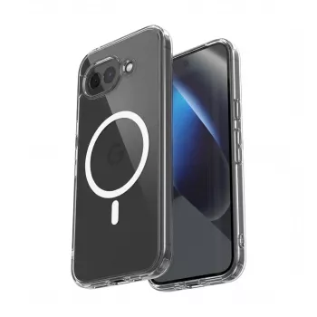 Crong Hybrid Clear Magnetic MagSafe Case voor Google Pixel 10a (transparant)