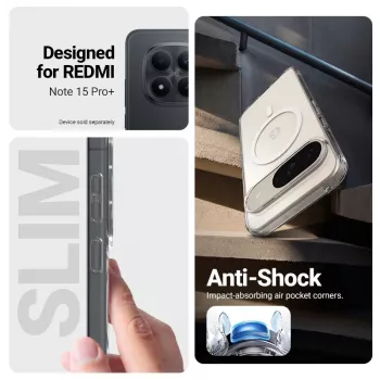 Crong Hybrid Clear Magnetic Case MagSafe voor Xiaomi Redmi Note 15 Pro+ 5G (transparant)