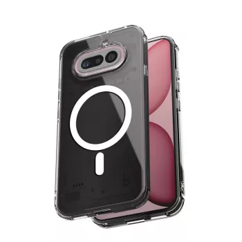 Crong Hybrid Clear Magnetic Case voor Nothing Phone 4a, MagSafe-compatibel, transparant