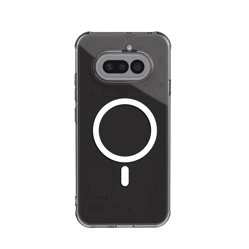 Crong Hybrid Clear Magnetic Case voor Nothing Phone 4a, MagSafe-compatibel, transparant
