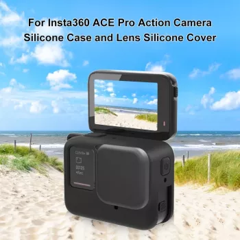 PULUZ siliconen beschermhoes met lensdop voor Insta360 Ace Pro, zwart