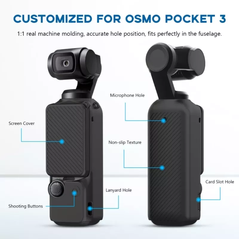 PULUZ siliconen beschermhoes voor DJI Osmo Pocket 3 - zwart