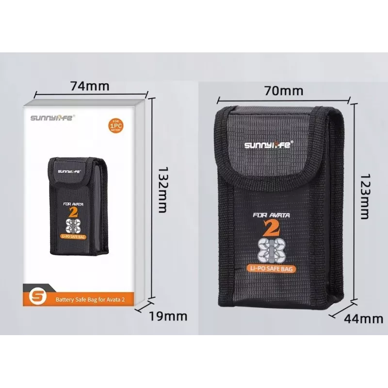 SUNNYLIFE brandwerende tas voor 1x DJI Avata 2 accu - AT2-DC781-1