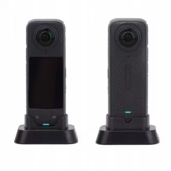 SUNNYLIFE mini statiefstandaard voor Insta360 X4 actiecamera - zwart, opvouwbaar tafelstatief met 1/4 inch-20 schroef, antislip rubberen voetjes, compact en draagbaar