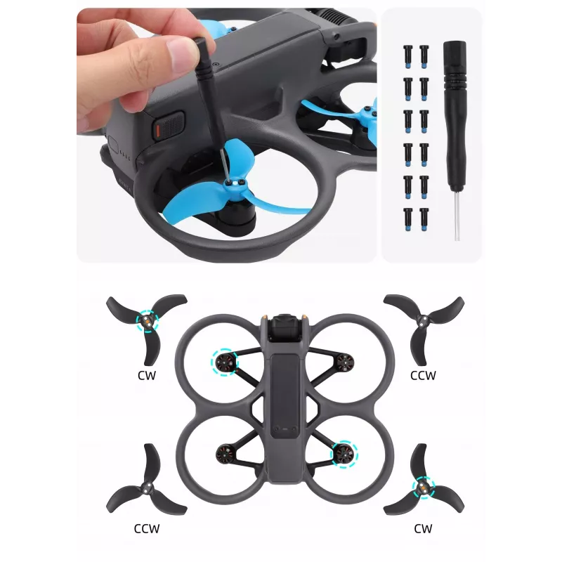SUNNYLIFE 3032S-2-D propellerset 4 stuks voor DJI Avata 2 - zwart