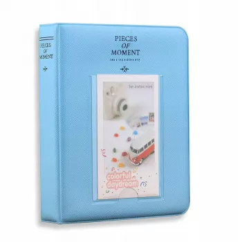 LOVEINSTANT fotoalbum voor 64 foto's voor Fujifilm Instax Mini 13 12 11 40 41 99 Evo Link / blauw