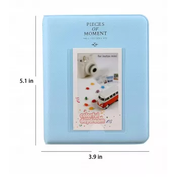 LOVEINSTANT fotoalbum voor 64 foto's voor Fujifilm Instax Mini 13 12 11 40 41 99 Evo Link / blauw