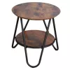 LEAN ronde salontafel met extra legplank industrial vintage 40x42 cm