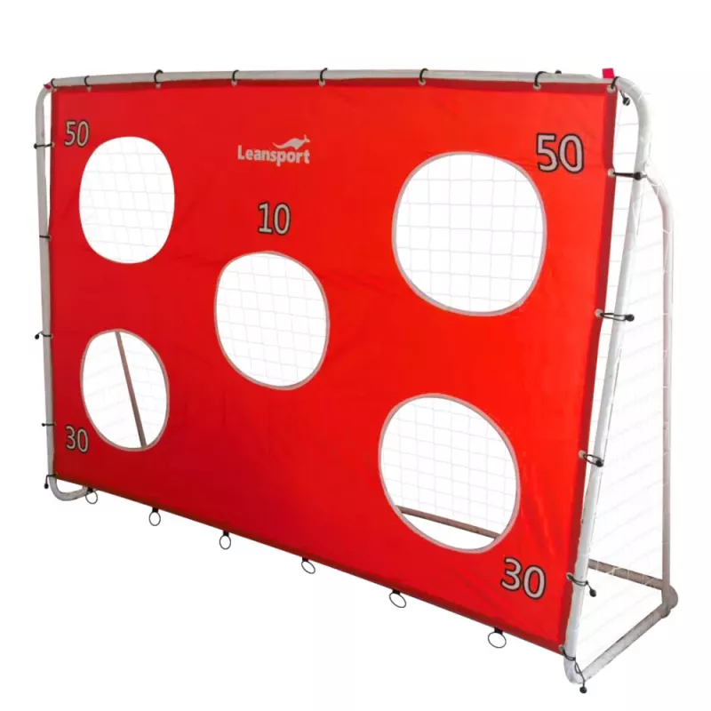 LEAN TOYS voetbaltrainingsdoel met richtmat rood 213x152x75cm