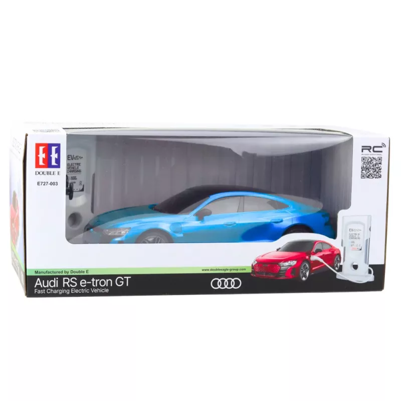 Double E Audi RS E-tron GT op afstandsbediening RC auto blauw 1:14
