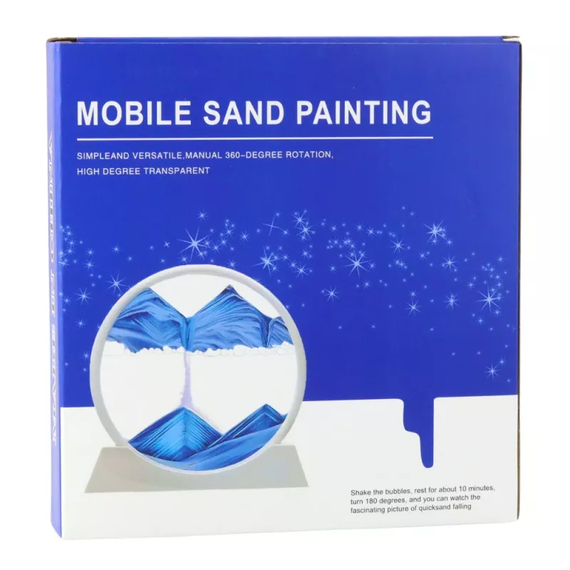 LEAN 3D image drijfzand blauw decoratie 360° wit