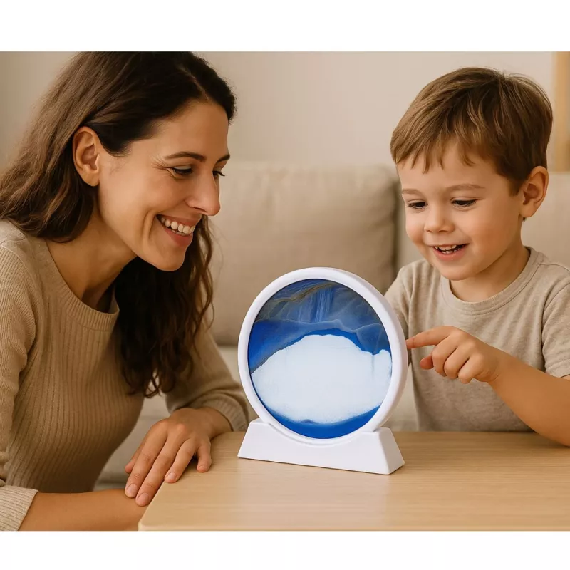 LEAN 3D image drijfzand blauw decoratie 360° wit