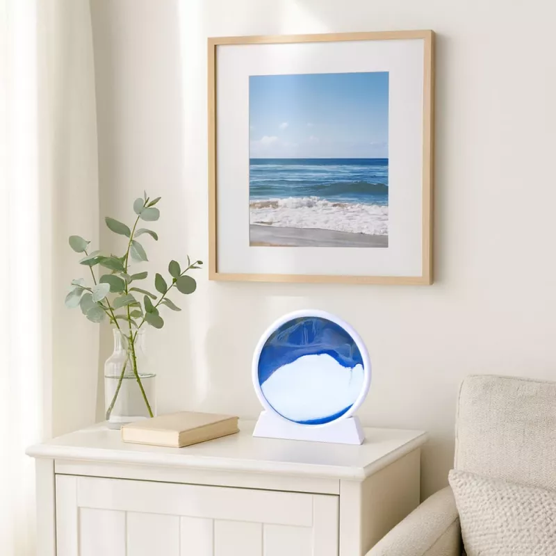 LEAN 3D image drijfzand blauw decoratie 360° wit