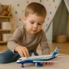LEAN TOYS Passagiersvliegtuig met terugtrekmotor, metaal, licht, geluid, 23 cm