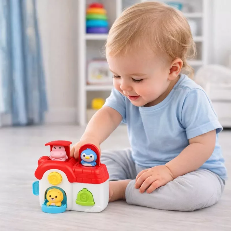 LEAN TOYS Interactief leerhuis voor peuters - Pop-Up dieren
