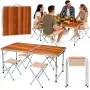 LEAN campingmeubelset - opvouwbare tafel en 4 krukjes in houten koffer