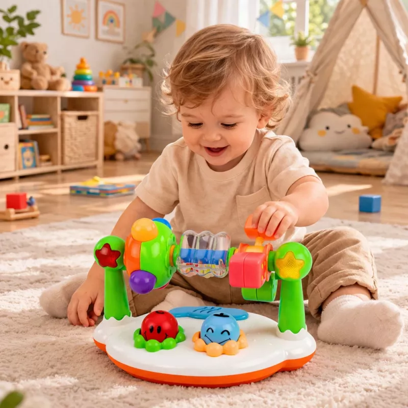 LEAN TOYS Interactief Muziekspeelgoed voor Peuters Rammelaar Lichten Geluiden