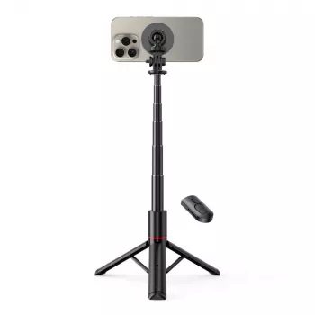 Tech-Protect L06S Selfiestick Statief met LED-licht en Bluetooth-afstandsbediening, Zwart
