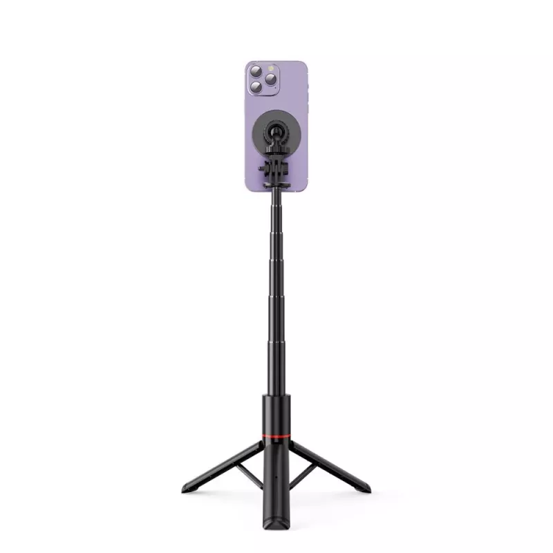 Tech-Protect L06S Selfiestick Statief met LED-licht en Bluetooth-afstandsbediening, Zwart
