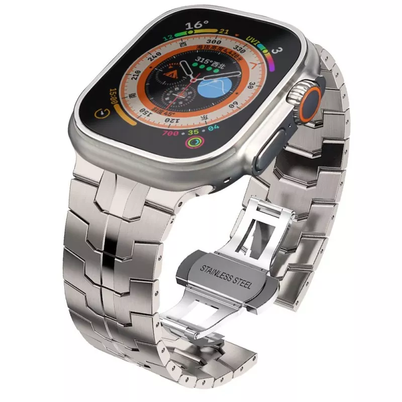 Tech-Protect Stainless Line Apple Watch 6 / 7 / 8 / 9 / 10 / SE / Ultra 1 / 2 (44 / 45 / 46 / 49 mm) Titanium Schakelarmband