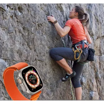 TECH-PROTECT NYLON PRO Apple Watch 6 / 7 / 8 / 9 / 10 / SE / Ultra 1 / 2 (44 / 45 / 46 / 49 mm) Titanium/Olijf
