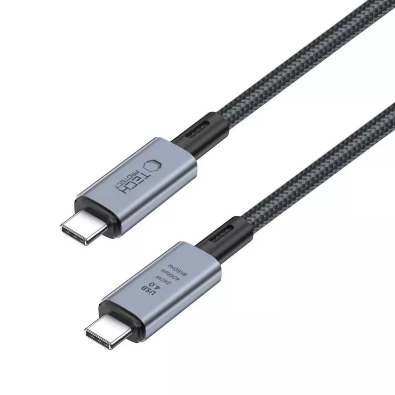 TECH-PROTECT ULTRABOOST MAX USB 4.0 8K 40Gbps Type-C kabel PD240W 100cm grijs
