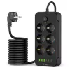 TECH-PROTECT PC6X6 stekkerdoos 3 USB & 3 Type-C & 6 stopcontact 200cm zwart