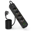 TECH-PROTECT PCL4X3 stekkerdoos lang 2 USB & 1 Type-C & 4 stopcontact 200cm zwart