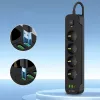 TECH-PROTECT PCL4X3 stekkerdoos lang 2 USB & 1 Type-C & 4 stopcontact 200cm zwart