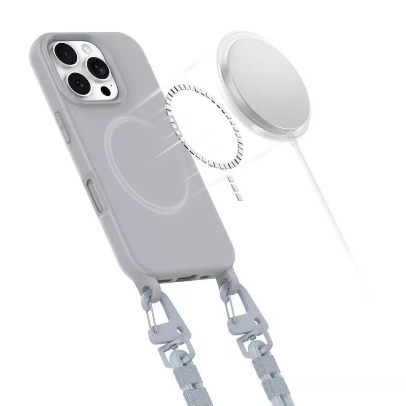 Tech-Protect Magnecklace MagSafe telefoonkoord voor iPhone 16 Pro Max grijs
