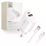 TECH-PROTECT NCA30 2-poorts netwerkoplader PD 30W / QC3.0 + Lightning-kabel wit
