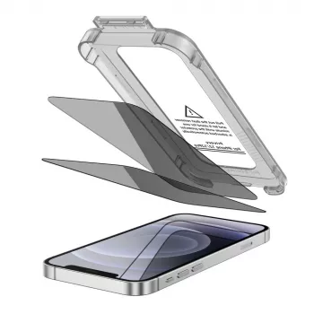 TECH-PROTECT Quick Set Spy+ privacy gehard glas beeldschermbeschermer voor Apple iPhone 12 / iPhone 12 Pro (2-pack)