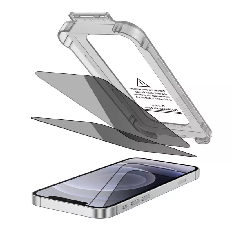 TECH-PROTECT Quick Set Spy+ privacy gehard glas beeldschermbeschermer voor Apple iPhone 12 / iPhone 12 Pro (2-pack)