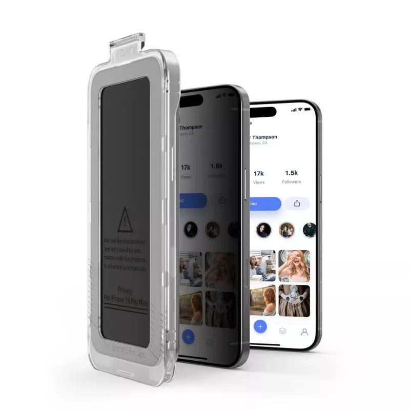 TECH-PROTECT QUICK SET SPY+ privacy gehard glas beeldschermbeschermer 2-pack voor Apple iPhone 15 / iPhone 16
