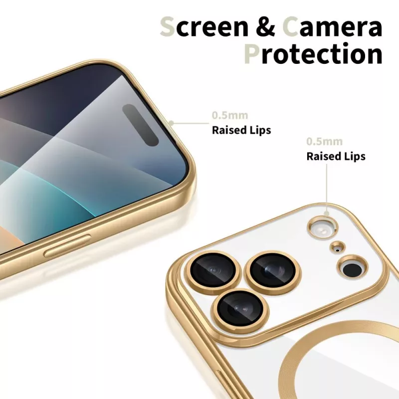 Tech-Protect MagFlex MagSafe hoes voor Apple iPhone 17 Pro, Shiny Gold
