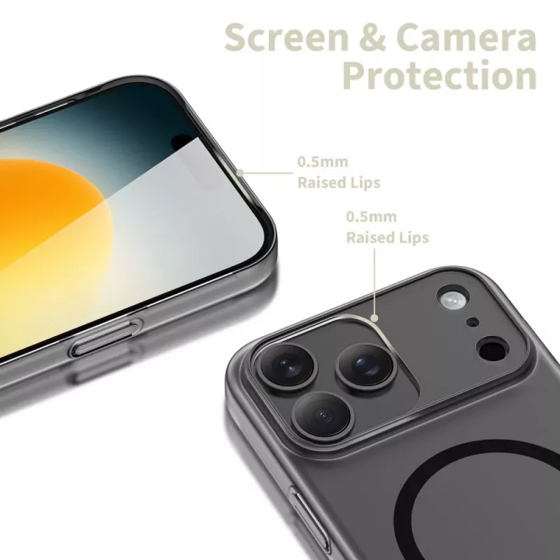 Tech-Protect MagSlim MagSafe iPhone 17 Pro Max Matte Black achterkant hoes